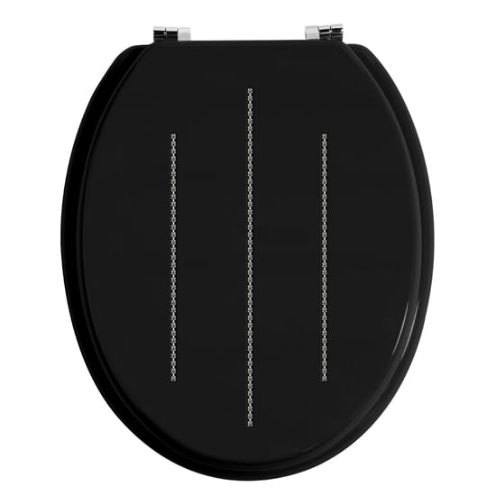 Product photograph of Diamante Black Toilet Seat from Furniture in Fashion
