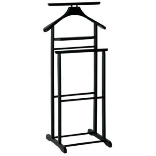Dual Rail Wooden Valet Stand in Black, 30569
