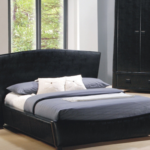 Black wooden Double Bed BBT6045