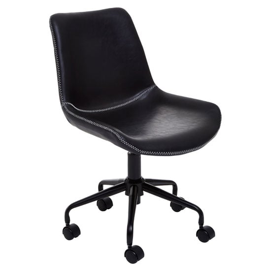 Product photograph of Bloomsburg Leather Home And Office Chair In Black from Furniture in Fashion