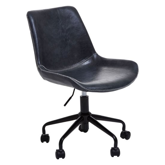 Product photograph of Bloomsburg Leather Home And Office Chair In Grey from Furniture in Fashion
