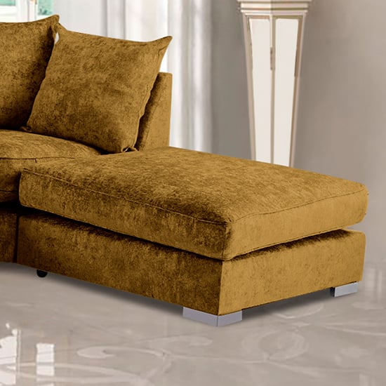 Product photograph of Boise Chenille Fabric Footstool In Mustard from Furniture in Fashion