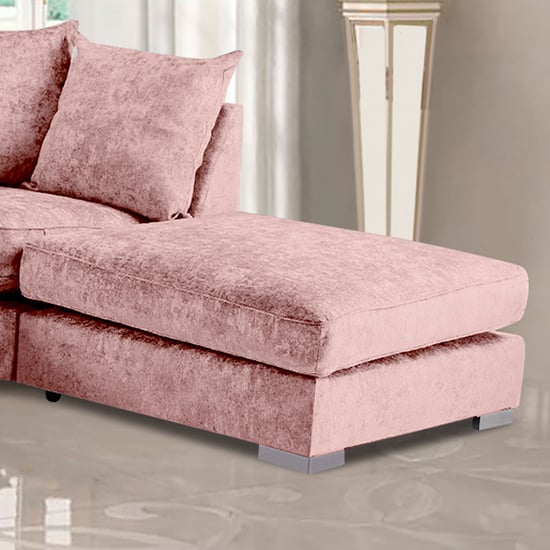 Product photograph of Boise Chenille Fabric Footstool In Pink from Furniture in Fashion
