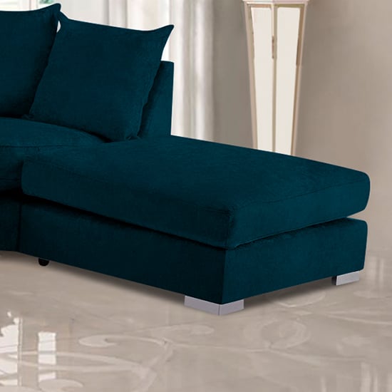Product photograph of Boise Malta Plush Velour Fabric Footstool In Peacock from Furniture in Fashion