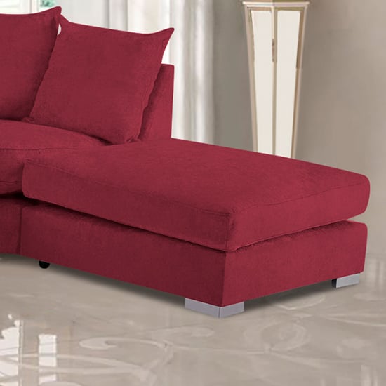 Product photograph of Boise Malta Plush Velour Fabric Footstool In Red from Furniture in Fashion