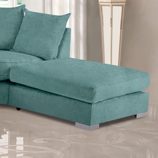 Product photograph of Boise Malta Plush Velour Fabric Footstool In Seaspray from Furniture in Fashion