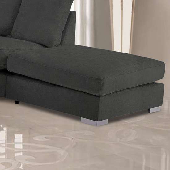 Product photograph of Boise Plush Velvet Footstool In Charcoal from Furniture in Fashion