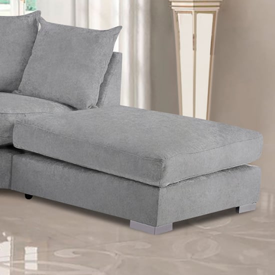 Product photograph of Boise Plush Velvet Footstool In Silver from Furniture in Fashion