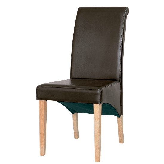 Brown Faux leather Dining Chair, 2402046