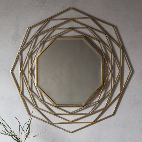 Cargan Metallic Wall Bedroom Mirror In Gold Frame