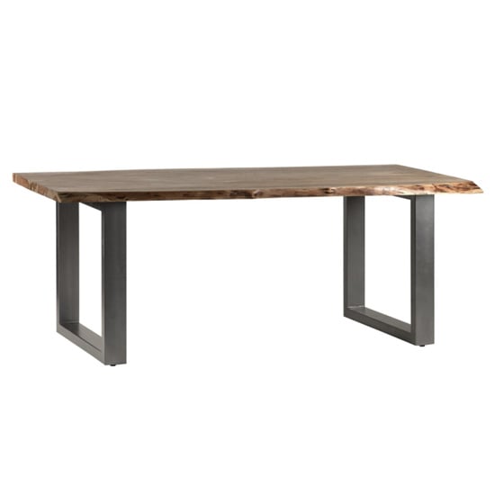 Catila Live Edge Large Wooden Dining Table In Oak