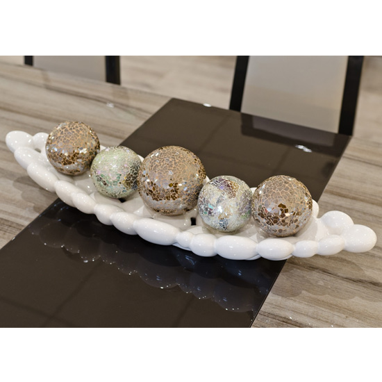 Product photograph of Cebalrai Ceramic Bubble Tray In White from Furniture in Fashion