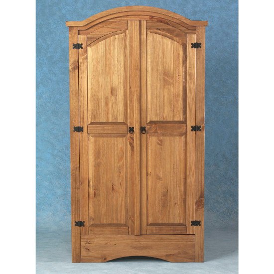 Corona 2 Door Wardrobe in Waxed Pine