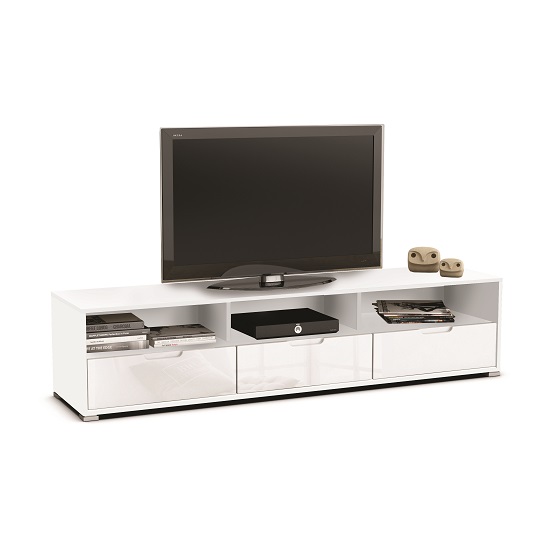 Celeste TV Stand In White High Gloss Fronts With 3 Drawers -> Table Tv Avec Porte Cd Celeste TV Stand In White High Gloss Fronts With 3 Drawers -> Table Tv Avec Porte Cd