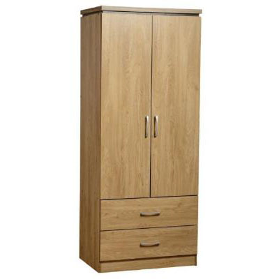 Carlo 2 Door + 2 Drawer Wardrobe in Oak Vaneer