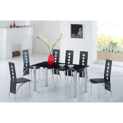 Cheap Furniture on Black Ice Vo1 Dining Set   6 D231 Chairs Fu