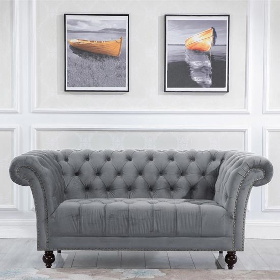 Product photograph of Chester Fabric 2 Seater Sofa In Midnight Grey from Furniture in Fashion