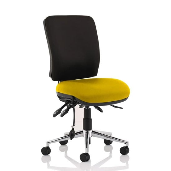 Product photograph of Chiro Medium Back Office Chair With Senna Yellow Seat No Arms from Furniture in Fashion