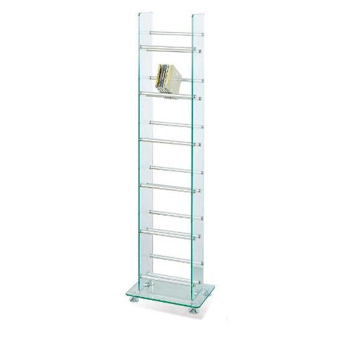 Clear Glass CD/DVD Display Stand/Rack, C101-C