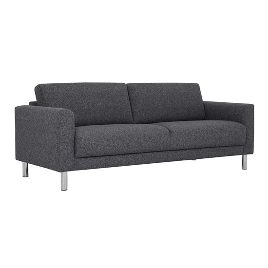 Product photograph of Clesto Fabric Upholstered 3 Seater Sofa In Anthracite from Furniture in Fashion