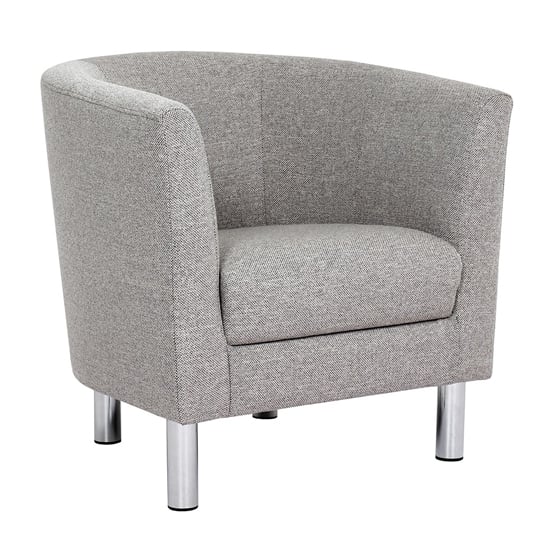 Product photograph of Clesto Fabric Upholstered Armchair In Light Grey from Furniture in Fashion