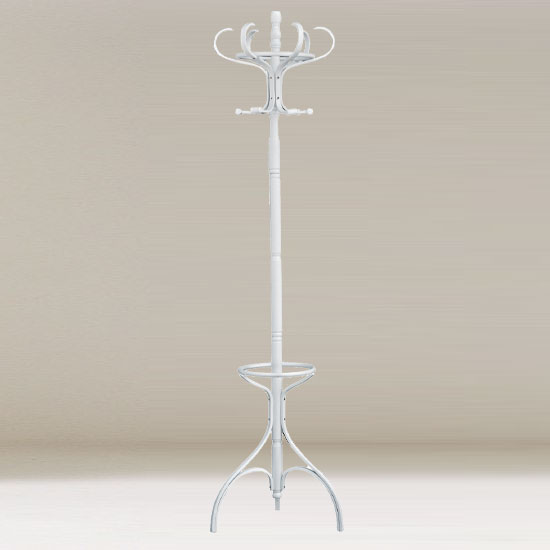 White Finish Wooden Coat Stand - 2401000