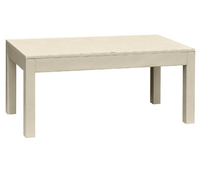Cream Rectangular Faux Leather Coffee Table, 2300277