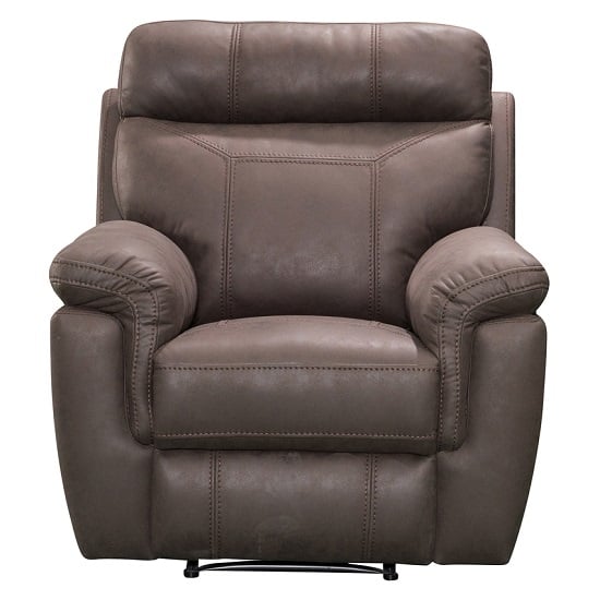 Product photograph of Colyton Fabric Recliner Sofa Chair In Brown Finish from Furniture in Fashion