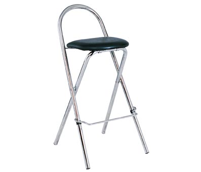 Folding Bar Stool Black Faux Leather - 2401278