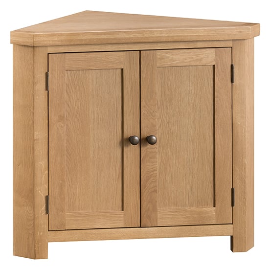 Product photograph of Concan Corner Wooden Storage Cabinet In Medium Oak from Furniture in Fashion