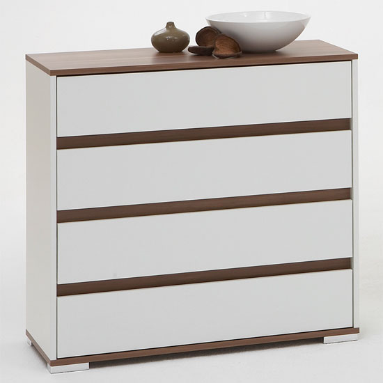 Lilly White/Plumtree 4 Drawer Chest of Drawers