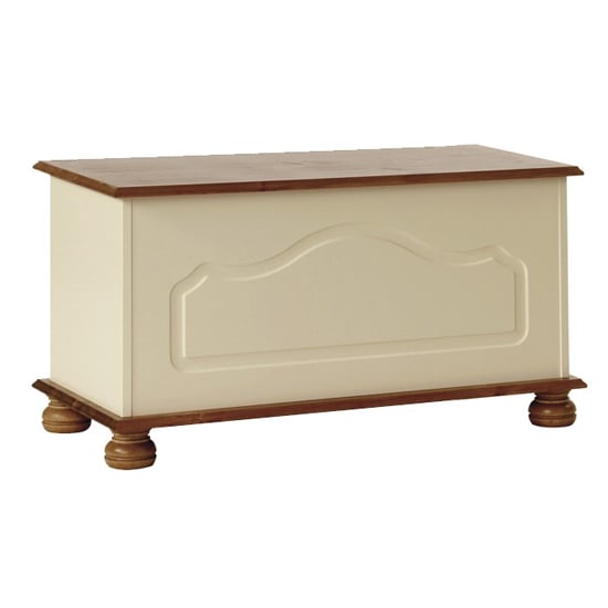 Product photograph of Copenham Wooden Blanket Box In Cream And Pine from Furniture in Fashion