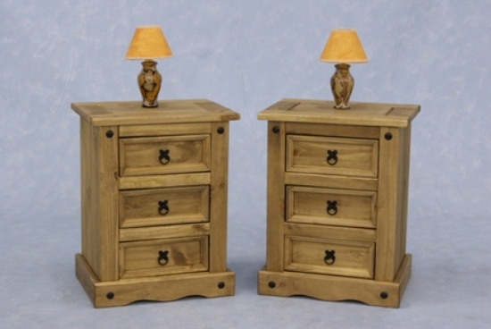 Corona 3 Drawer Bedside Cabinet