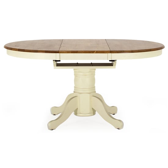 Cotswold Oval Wooden Extending Dining Table In Oak And Ivory