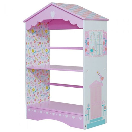 Product photograph of Country Cottage Kids Bookcase In Pink And White from Furniture in Fashion