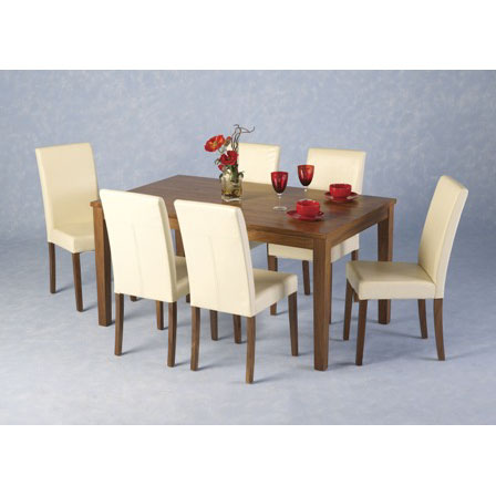 Warrington Dining Table + 6 Cream Chairs