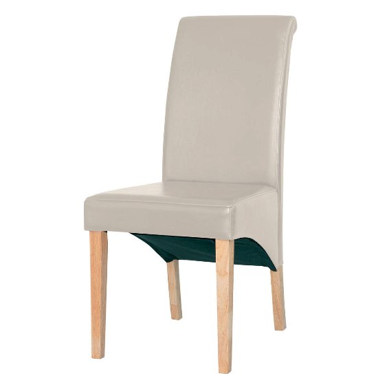 Cream Faux leather Dining Chair, 2402047