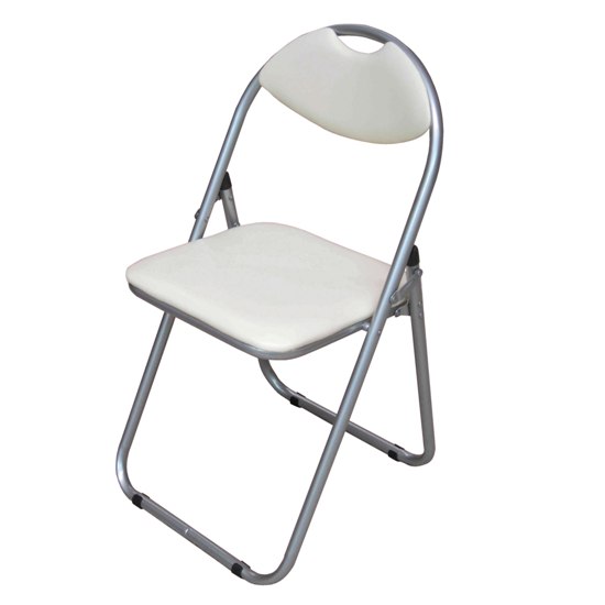 Cream Faux Leather Folding Chair, 2401875