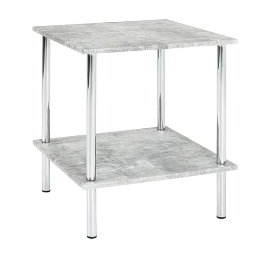 Product photograph of Creek Square Wooden Side Table In Concrete Effect from Furniture in Fashion