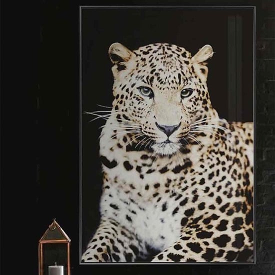 Product photograph of Cursa Cheetah Picture Glass Wall Art from Furniture in Fashion