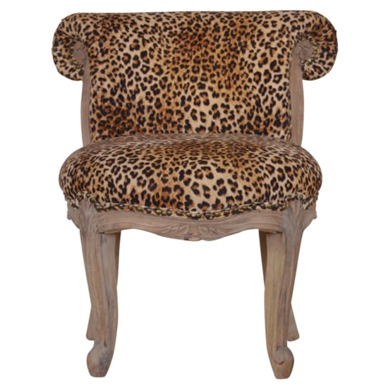 Product photograph of Cuzco Fabric Accent Chair In Leopard Printed And Sunbleach from Furniture in Fashion