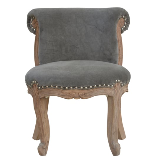 Product photograph of Cuzco Velvet Accent Chair In Grey And Sunbleach from Furniture in Fashion