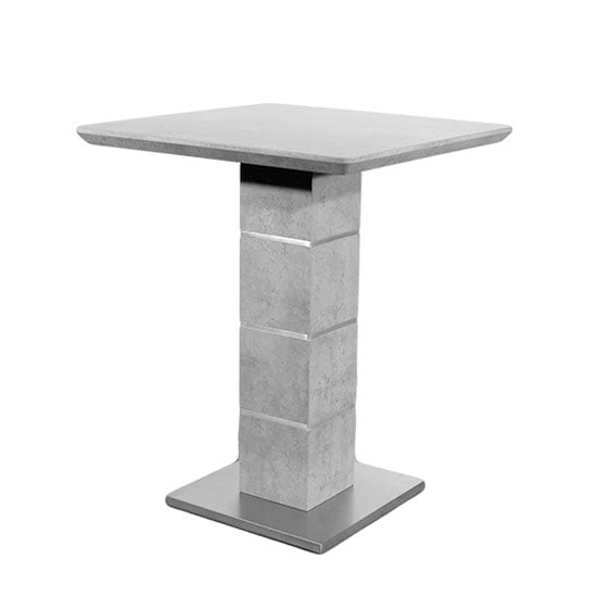 Product photograph of Delta Marble Effect Bar Table With Brushed Steel Base from Furniture in Fashion