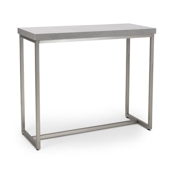 Product photograph of Delta Rectangle Console Table With Brushed Steel Base from Furniture in Fashion