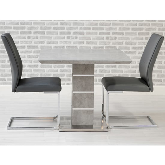 Product photograph of Delta Square Dining Set With 2 Grey Seattle Chairs from Furniture in Fashion
