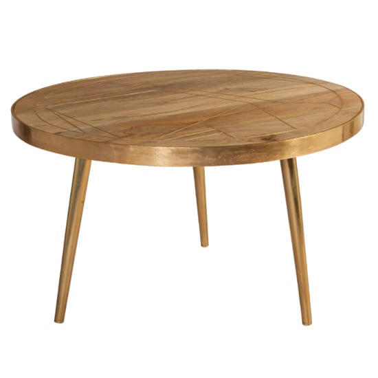 Product photograph of Dhort Round Wooden Coffee Table In Natural from Furniture in Fashion