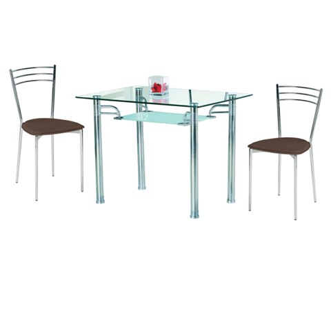 Cucina Dining Set + 4 Brown Chairs, 2401824
