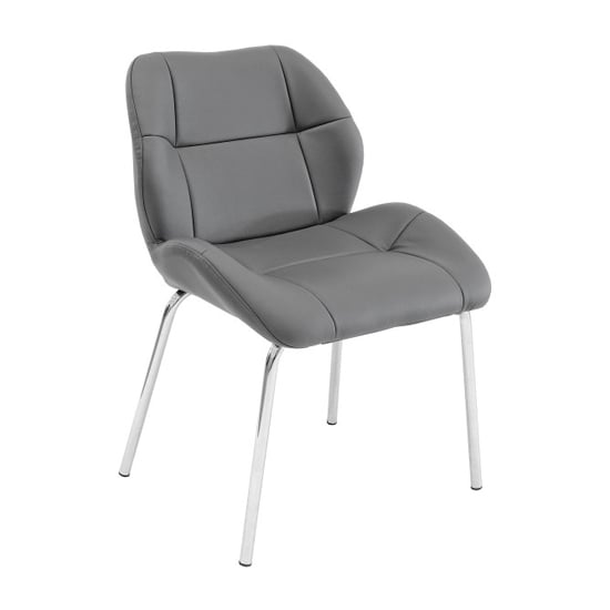 Product photograph of Dinky Bistro Faux Leather Dining Chair In Grey from Furniture in Fashion
