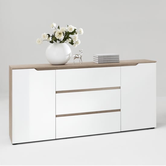 Diva2 Modern Sideboard in Gloss White/Oak Buy Modern Sideboard
