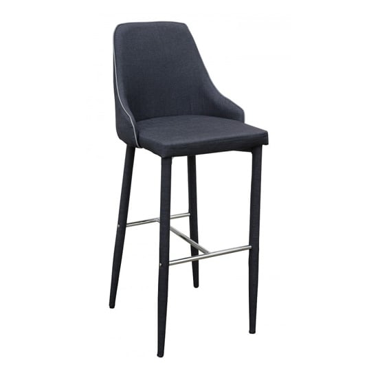 Product photograph of Divina Fabric Upholstered Bar Stool In Charcoal from Furniture in Fashion